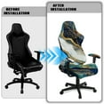thumbnail image 5 of Jiueut Blue White Golden Marble Pattern Gaming Chair Cover with Armrest Cover, Stretch Computer Chair Slipcovers Anti Dust Gaming Rotating Chairs Protection with Zipper, 5 of 7