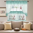 thumbnail image 4 of Happy Easter Swag Curtains Valance & Tier Set, Gnomes Easter Egg Spring Floral Green Flower Bunny Border 3 Pcs Set Kitchen Swag Valances and Tiers 24 Inch Length Rod Pocket Curtain Drapes for Bedroom, 4 of 9