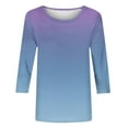 thumbnail image 4 of Gswybco Plus Size Shirts for Women 3/4 Sleeve Crew Neck Loose Tunic Tops Fall Trendy Gradient Blouses, 4 of 4