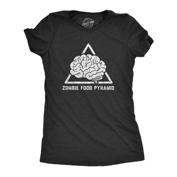 Womens Zombie Food Pyramid T Shirt Funny Undead Nutrition Tee for Ladies Womens Graphic Tees