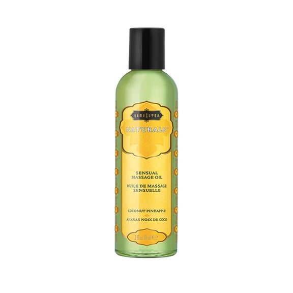 KAMA SUTRA Naturals Massage Oil - Luxurious Natural Scented Oil for Relaxing and Sensual Massages - 2 fl oz/59 ml (Coconut Pineapple)