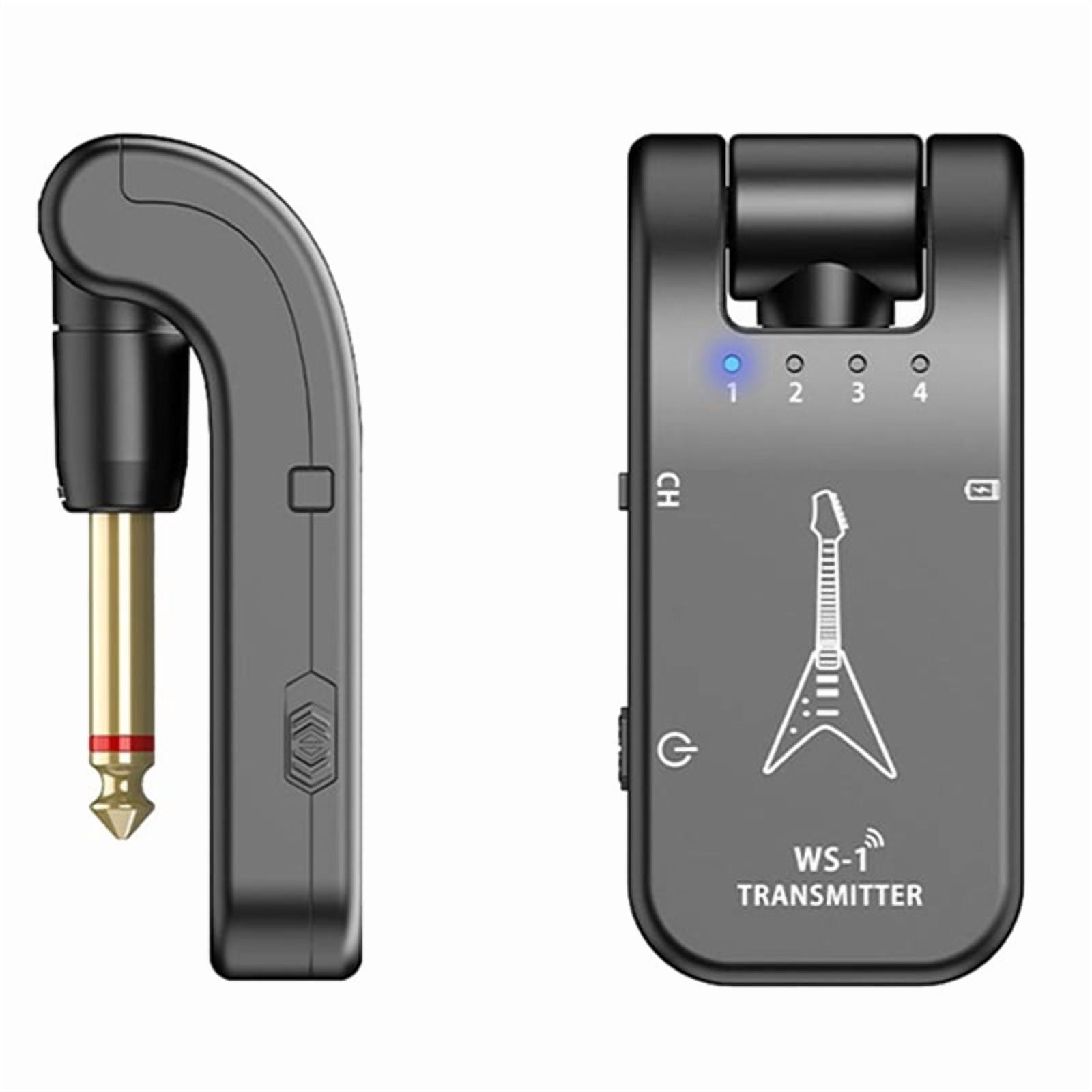 2.4G Wireless Guitar Transmitter Receiver Guitar System 48K/24bit Real-Time Transmission Rotatable Plug for Guitars