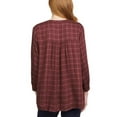thumbnail image 3 of Wrangler Womens Blouse Plaid 3/4 Sleeves Lightweight Elastic Cuffs 1815407, 3 of 7