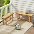 thumbnail image 6 of Costway 1 PCS Outdoor Teak Wood Bench 2-Person Loveseat Seating for Porch Patio Backyard, 6 of 9