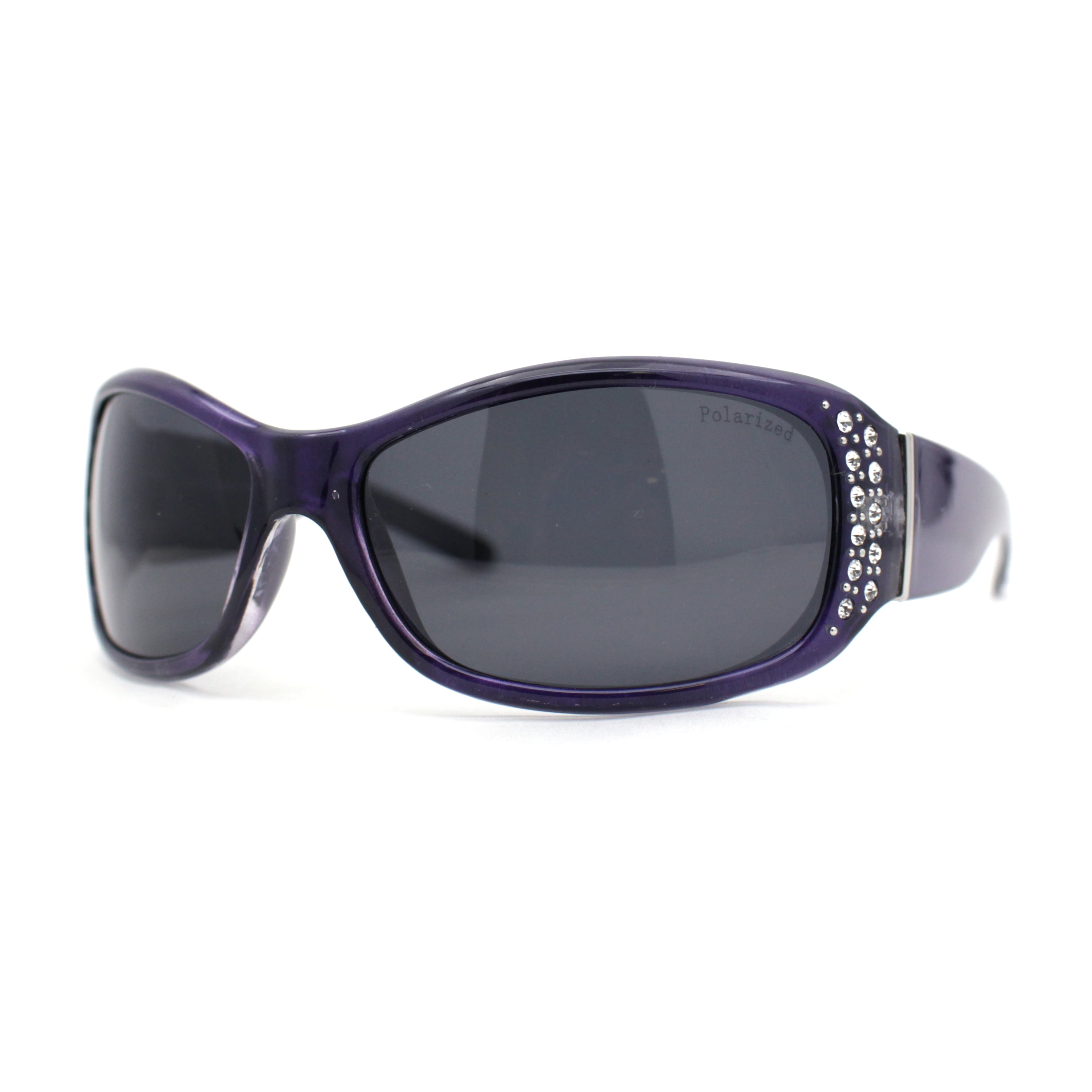 Polarized Wrap Around Sunglasses with Rhinestone Frame UV400 Protection SummerVibes HAOLOTA Women main image 4