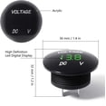 thumbnail image 3 of Mini LED Round Digital Voltmeter Battery Tester 12 Volt / 24Volt Voltage Meter Waterproof for Car Motorcycle Boat 2 Pieces Green, 3 of 7