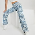 thumbnail image 5 of QATAINLAV Y2K Straight Leg Jeans for Women Casual High Waisted Denim Pants Vintage Graphic Printed Jean Trousers with Pockets Sky Blue M, 5 of 6