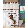 thumbnail image 2 of No Hook Shower Curtain with Snap in Liner, Merry Christmas Gnome with Gifts Red Floral Border Hotel Shower Curtains for Bathroom, Washable Shower Curtain Liner Set with Mesh Top Window, 66"x72", 2 of 6
