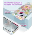thumbnail image 4 of czcpp-Compatible with iPhone 15 Case Sparkle Glitter Retro Oil Painting Printed Flower Design Slim Shockproof Protective TPU Soft Silicone Cover Phone Case Blue Pink, 4 of 4