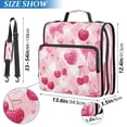 thumbnail image 3 of Water-Resistant 3-Ring Binder Organizer with Multiple Pockets Zipper Binder Bag for Office Cherry and Pink Bow Pattern, 3 of 8