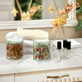 thumbnail image 4 of Yayeee 2 Pack Qtip Holder Bathroom Cotton Swab Canister with Lid Clear Dispenser Set, Green Floral Tomatoes, 4 of 6