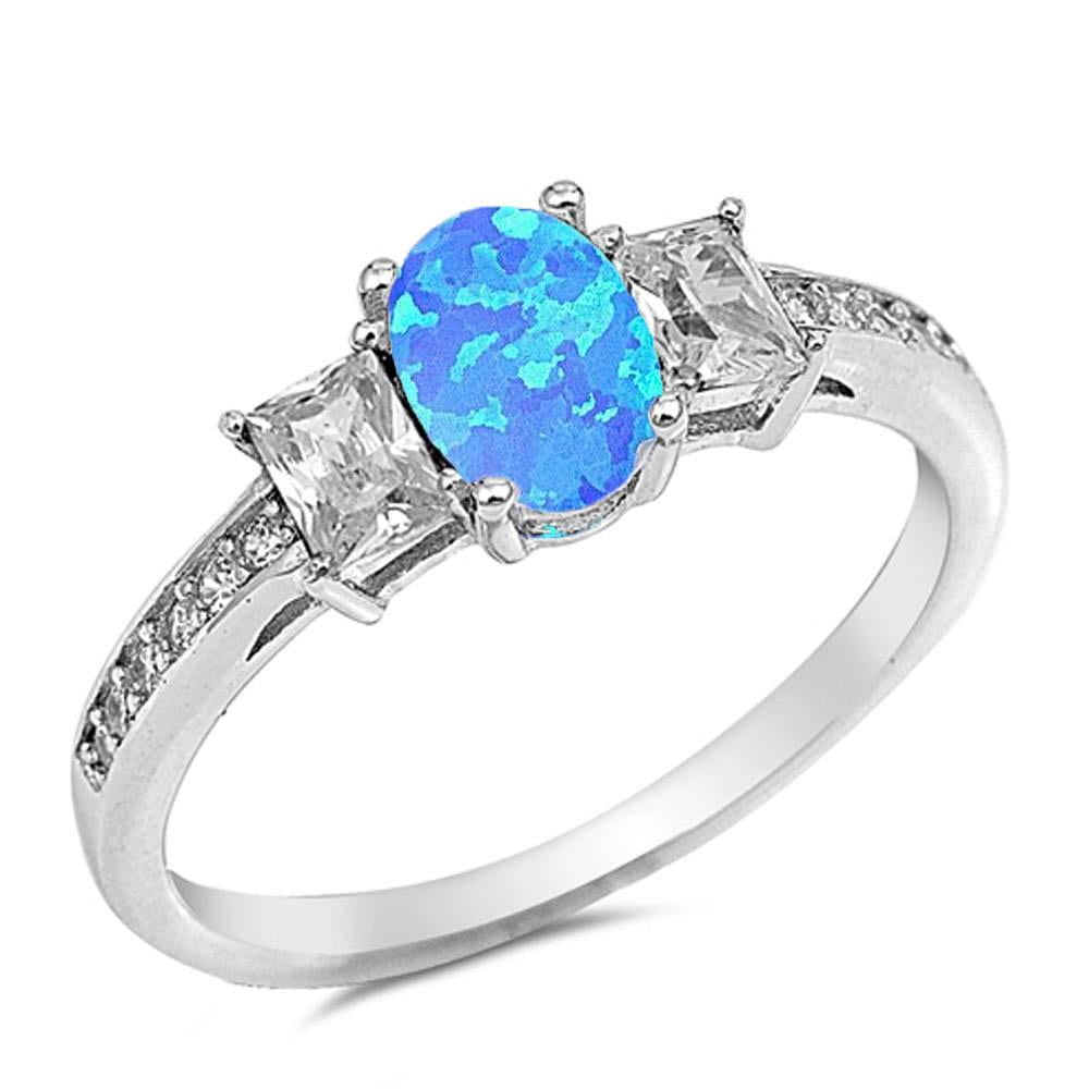 CloseoutWarehouse Blue Simulated Opal Cubic Zirconia Oval Drop Pendant Gold-Toned Sterling Silver CloseoutWarehouse Blue Simulated Opal Cubic Zirconia Oval Drop Pendant Gold-Toned Sterling Silver