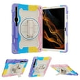 thumbnail image 3 of 3in1 Rotating Stand Case for Samsung Galaxy Tab S7+/Tab S8+ 12.4 inch with Hand/Shoulder Strap, Shockproof Rugged, Pink, 3 of 7