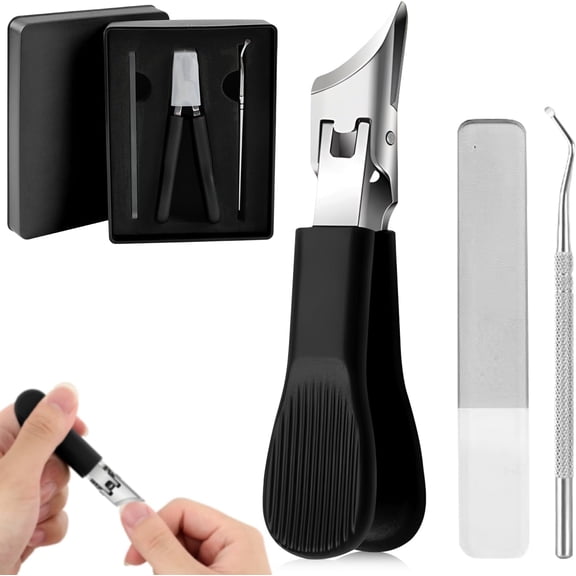 Eagle Beak Beveled Nail Clippers,Wide Jaw Opening Anti-Splash Slanted Nail Clipper,Slanted Jaw Ingrown Toenail Clippers for Thick Toenails