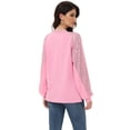 thumbnail image 4 of Women's Casual Sequin Ballon Long Sleeve Blouse Loose Round Neck Matching Top Party, 4 of 7