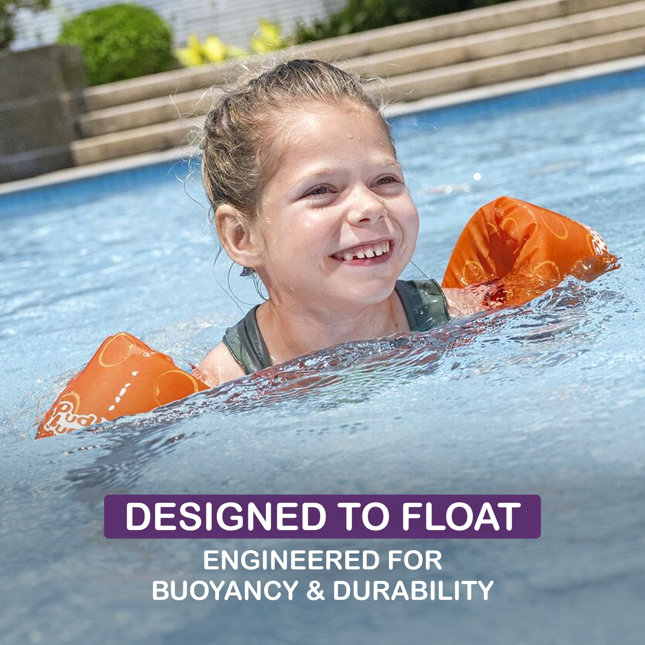 Puddle Jumper Fabric Kids Swim Flotation Vest with Armbands, Unisex 33-55lbs (15-25kg) Weight Capacity