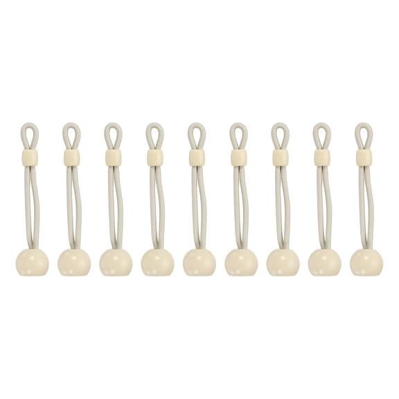 Uxcell 10 Pcs Ball Bungee Cords, 3 Inch Universal Roller Shade Tie Downs Replacement Parts Weather Resistance for Indoor/Outdoor Sunshade, Exterior Blinds, Sun Shades, Beige
