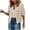 Beige, variant on Women Sequin Jacket Party Night Out Club Cocktail Dressy Zip Crew Neck 3/4 Sleeve Loose Solid Sequin Jacket, Black S