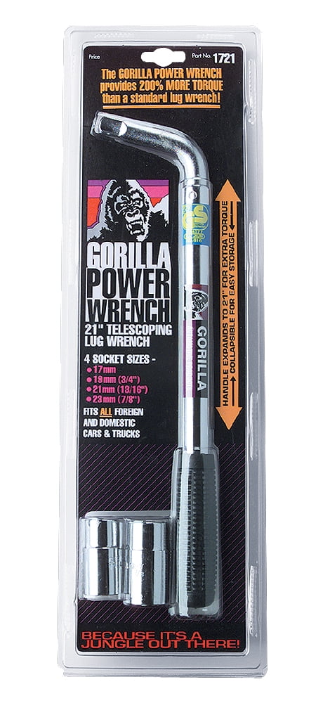 Telescoping 1//2 Drive Lug Wrench with 3//4 and 13//16 Sockets