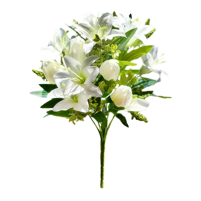 Ramo de Lirios Artificiales Flores de Tacto Real de Simulación para Decoración de Oficina Boda Fiesta Hogar y Cocina ANGGREK Otros