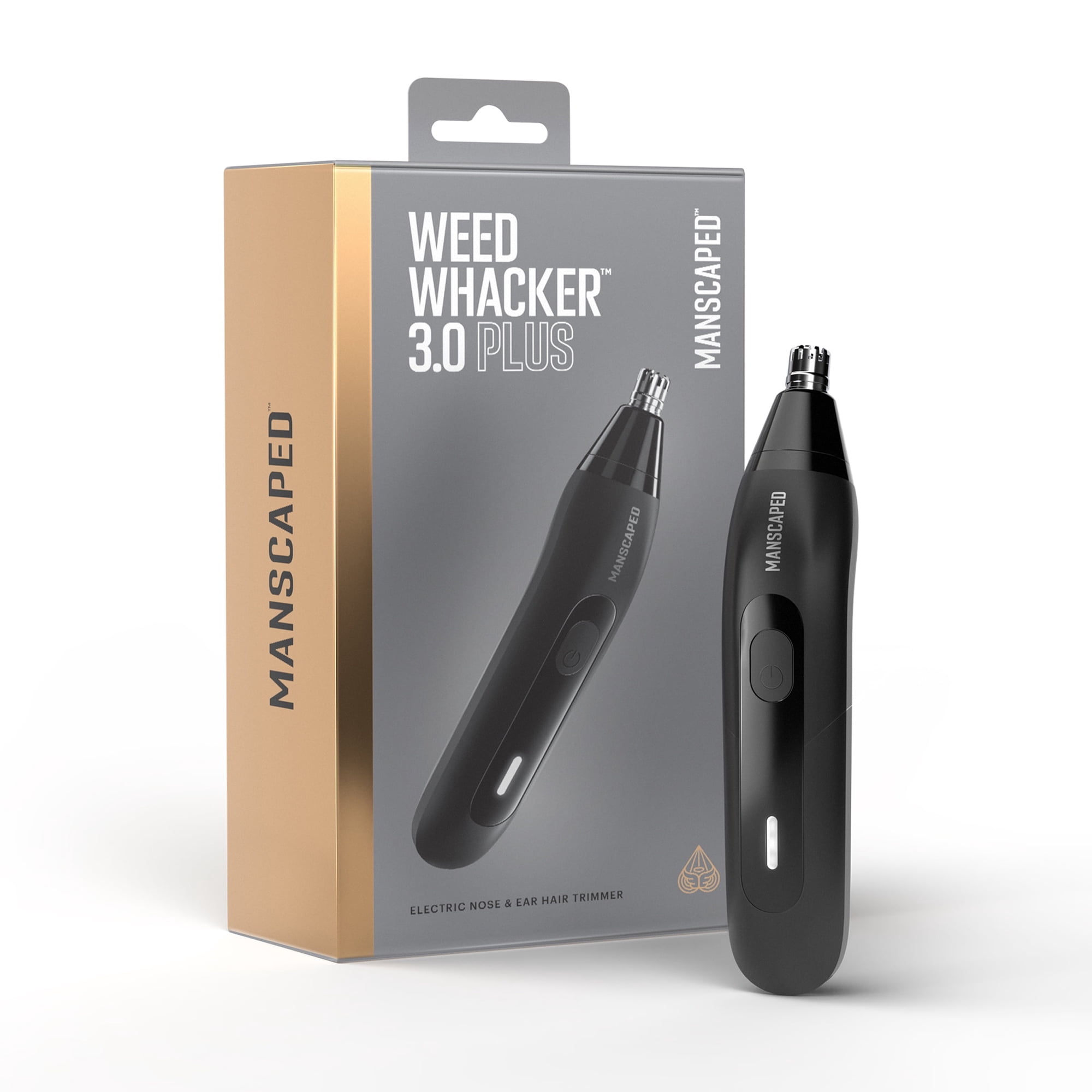 MANSCAPED® Weed Whacker® 3.0 Plus Electric Nose and Ear Trimmer for Mens Grooming with SkinSafe® Dual-Edge Rotary Blade, Black