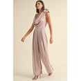 thumbnail image 4 of MABLE 3D Floral Applique Deep Cowl Neck Jumpsuit Dusty Mauve, 4 of 4