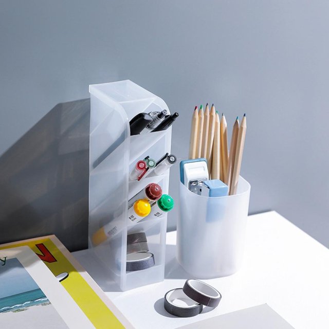 Desk Organizer, Mesh Office Supplies Desk Accessories, Features 4 Compartments - for Computer, PC, Laptop, Printer, Notebook, iMac