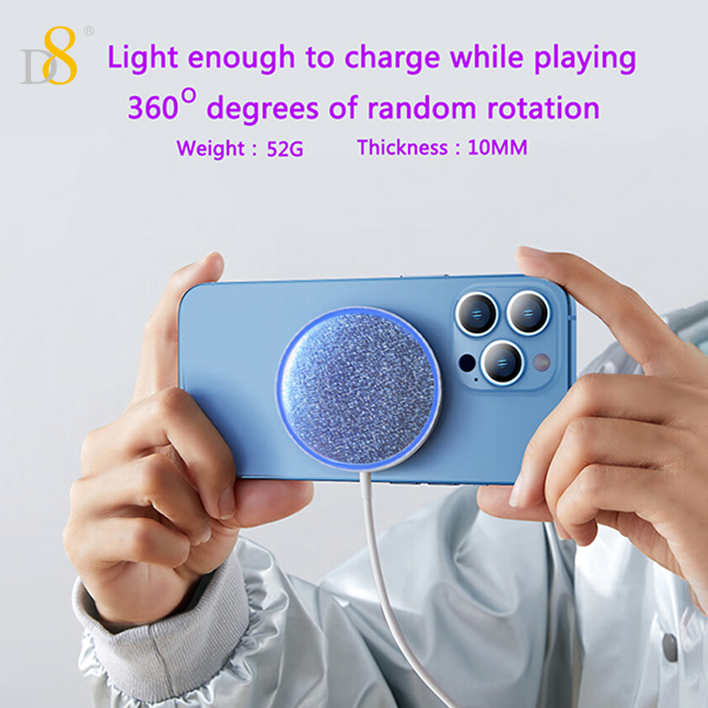 D8 15W Magnetic wireless charging Magnetic Charger ,for iPhone Compatible with iPhone 15/15Puls/15Pro/15Pro Max/14/ Max/13/13/12 Pro series，Strong Magnetic Charger Pad with Type C Cable