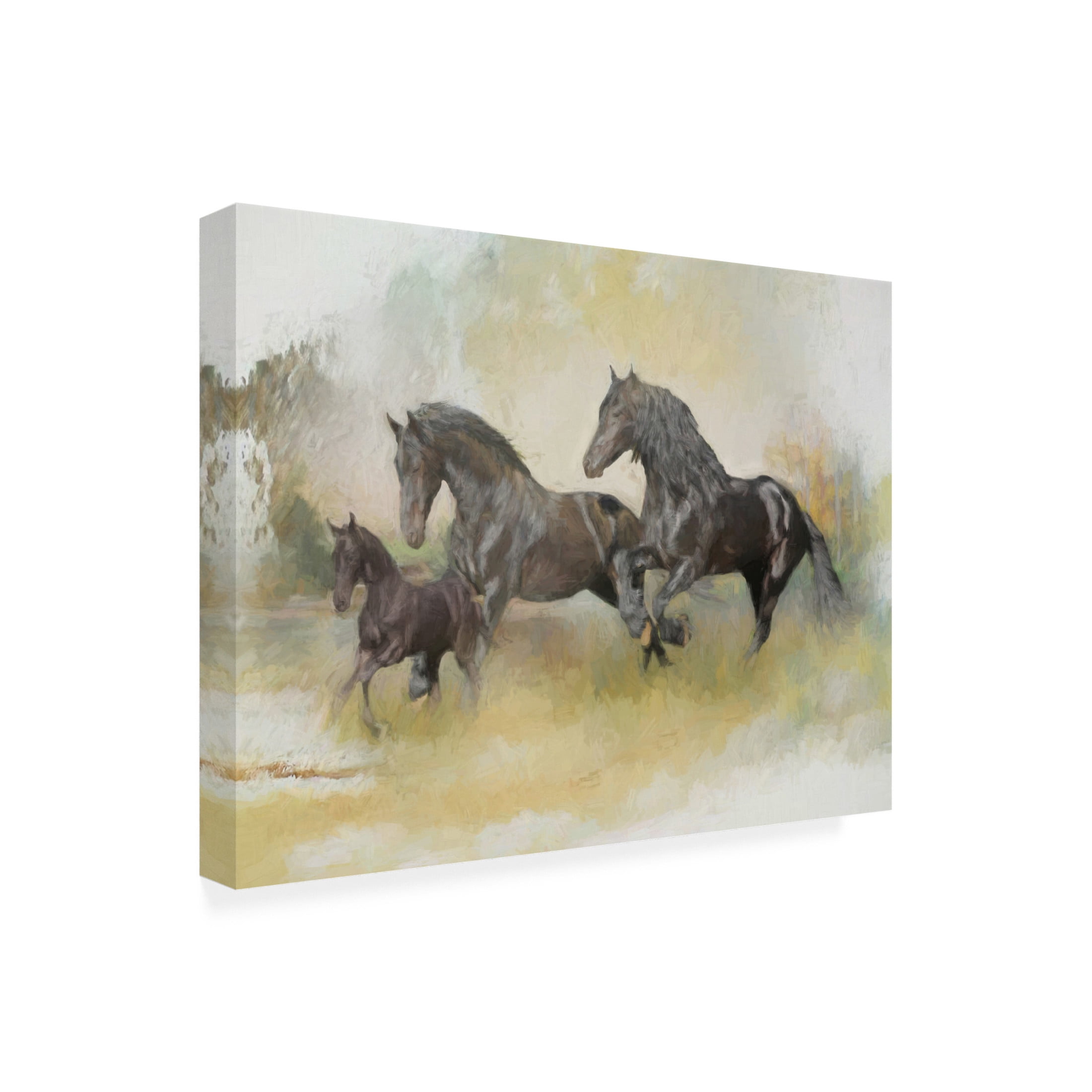Canvas Wall Art - Trudi Simmonds 'Friesian Family' Wall Art for Living Room, Bedroom, or Office Décor by Trademark Fine Art - 32 x 24 Inches