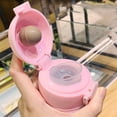 thumbnail image 3 of Taza de vacío de dibujos animados, botella térmica de acero inoxidable, taza aislada al vacío, frasco de vacío portátil para exteriores, rosa, 450ML, 23x6,5x6,5 cm, 3 of 8