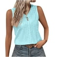 thumbnail image 1 of Weiqiqre Hauts, T-Shirts et Blouses pour Femmes, Nouvelle Blouse d'Été Décontractée à Col Rond avec Boutons, 1 of 5