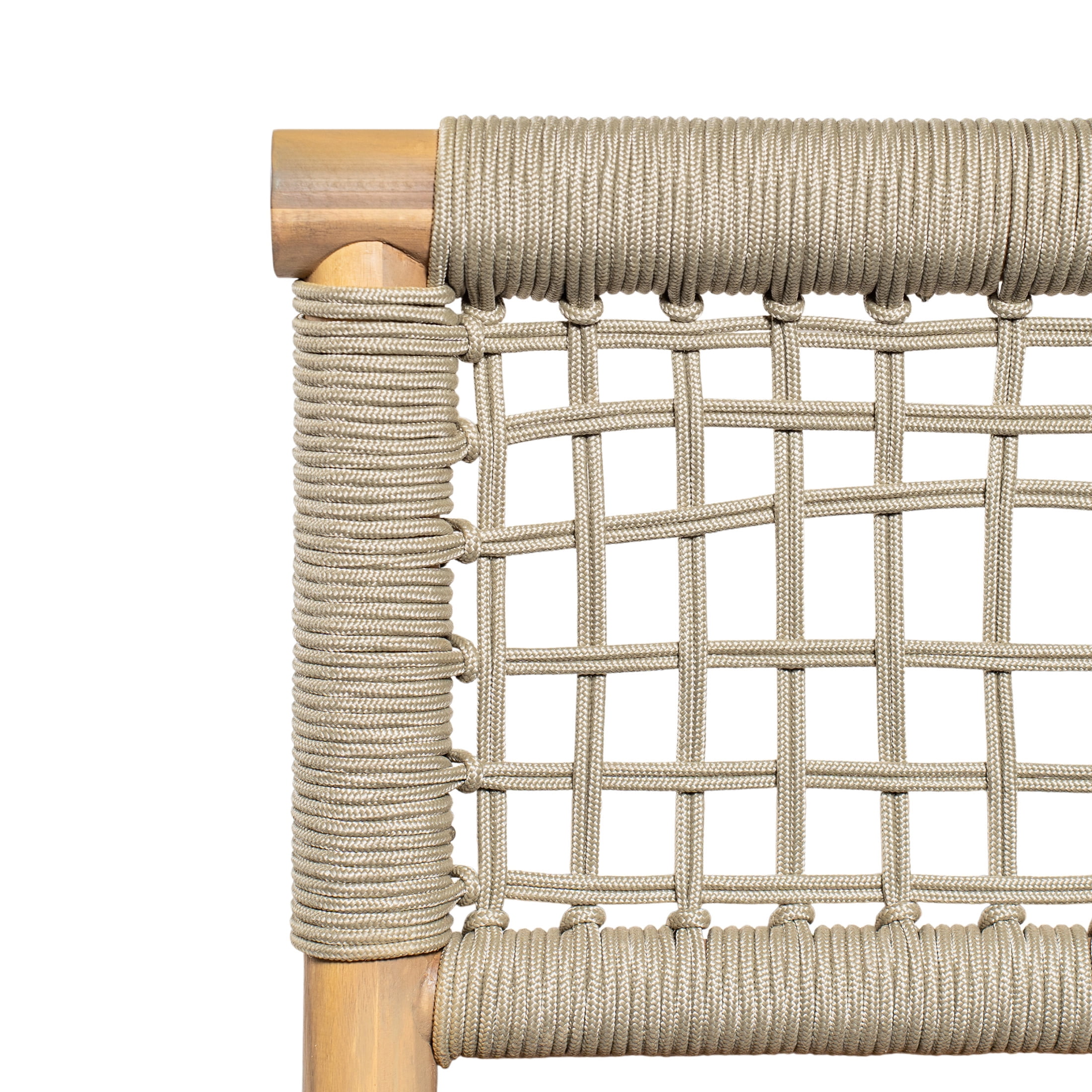 Christopher Knight Home Modern 3-Seater Outdoor Sofa, Patio Bench with Rope Woven Arms, Beige Cushions