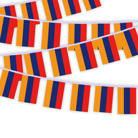 30 PCS Armenia Flag String,32 FT Armenians Bunting,Decoration Banner for Outdoor Indoor Patio Yard Decor