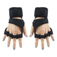 thumbnail image 1 of 1 Pair Hollow Cycling Gloves Easy Wear Polyester Half Finger Unisex Sport Gloves for Outdoor, 1 of 7