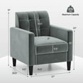 thumbnail image 3 of Costway 1 PCS Mid Century Modern Velvet Accent Chair with Tufted Back Arms for Livingroom, 3 of 8