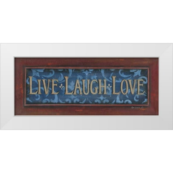 Lewis, Kim 18x10 White Modern Wood Framed Museum Art Print Titled - Live Laugh Love