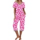 thumbnail image 1 of Puntoco Conjuntos de pijamas cómodos para mujer Conjunto de pijama y pantalón de manga corta con cuello en V para mujer Pijamas casuales con bolsillos, 1 of 5