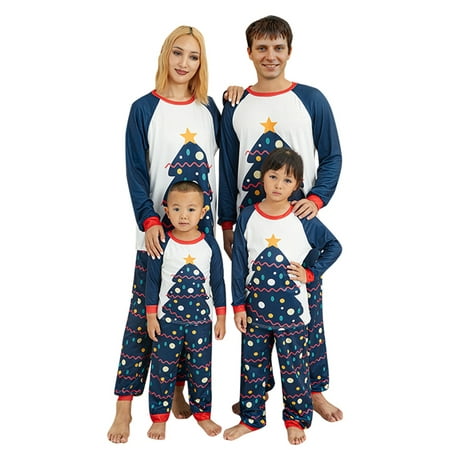 

Musuos Christmas Family Pajamas Set Holiday Matching Cute Elk Xmas Sleepwear