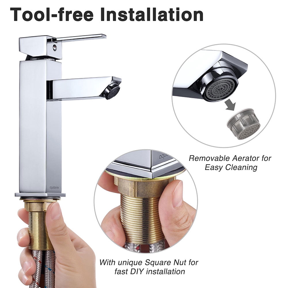 Aquaterior Modern 1 Hole Bathroom Faucet Vanity Sink Basin DIY Home CHR
