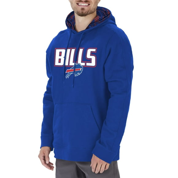 Zubaz Men's NFL Team Color, Primary Logo Hooded Hoodie with Viper Print Details, Buffalo Bills, XX-Large