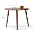 thumbnail image 7 of Pebble Shaped Coffee Table, Center Table Low Table Plate Desk with 100% Solid Oak Wood Top, Pebble Shaped Natural Wooden Desk Work Table for Hallway Closet, 22.83''L*15.75''W*33.46''H, Walnut, 7 of 7
