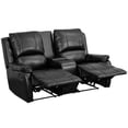 thumbnail image 2 of Black LeatherSoft Plush Back 2-Seat Reclining Theater Unit-Cup Holders, 2 of 5