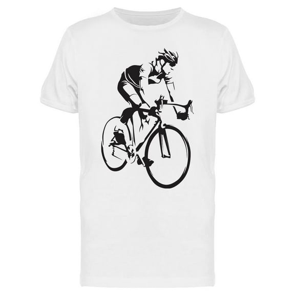 Cyclist On His Road Bike T-Shirt Men -Image by Shutterstock, Male x-Large