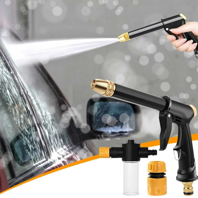 Xihbxyly Rociador de Agua a Alta Presión, Boquilla Ergonómica para Manguera de Jardín, Función de Rociado Giratorio, Herramienta Portátil para Lavado de Autos, Limpieza de Jardines, Ideal para Entusi