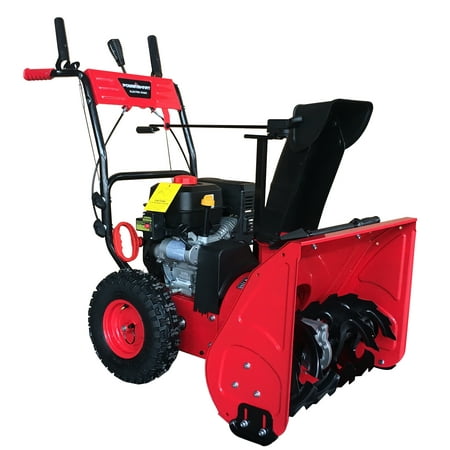 PowerSmart DB7279 24inch Two Stage Gas Snow Blower with Electric (Best Tractor Mounted Snow Blowers)
