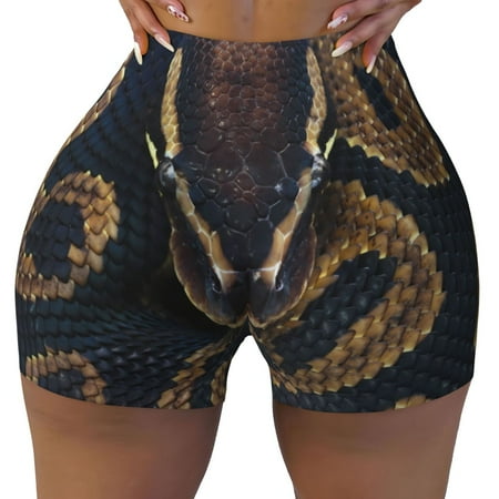 Workout Shorts Women  Ball Phyton Snake Biker Shorts for Women Running Gym Spandex Shorts Tummy Control