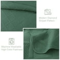 thumbnail image 3 of Exclusivo Mezcla Ultrasonic California King Quilt Set, 3-Piece Lightweight Bedspreads Modern Striped Coverlet, Green, 3 of 7