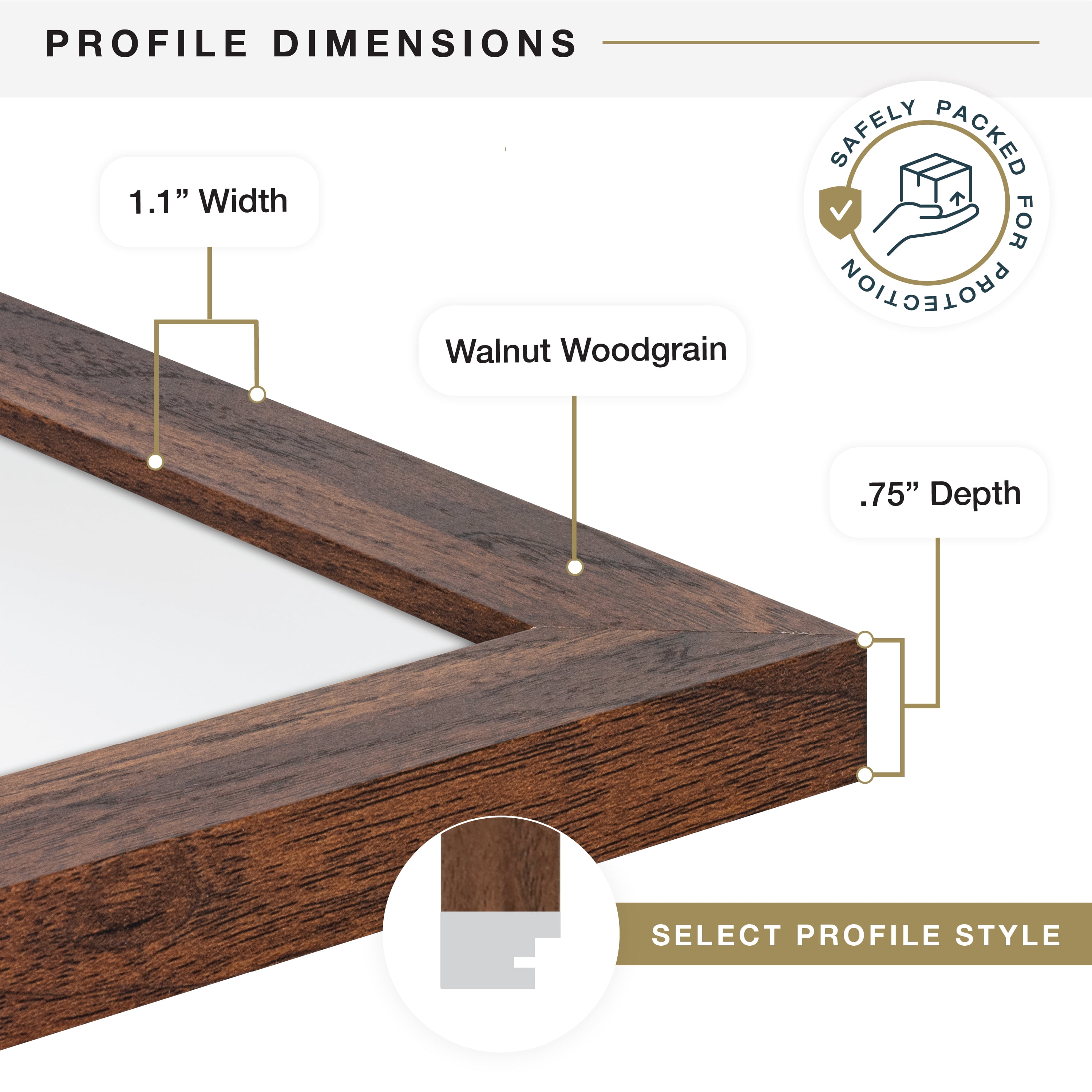 MCS Studio Gallery 24x36 Poster Frame Walnut Woodgrain Engineered Wood, Vertical & Horizontal Wall Hanging Large Picture Frame for Photos, Posters & Art Prints (1-Pack)