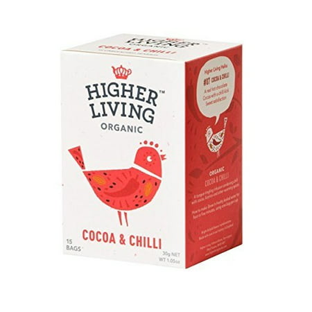 Higher Living, Organic Cocoa & Chilli Tea, 15 Count Tea Bags, Pack of