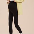thumbnail image 5 of safuny Clearance Winter Maternity Leggings Plush Thickened Underlay Pants Over The Belly High Waist Pregnancy Pants Black, 5 of 5